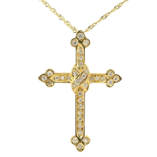 Diamant Kreuz 14 Karat Gold